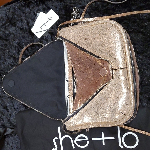 She+Lo Crossbody Rose Glitter Purse with Studs - Picture 6 of 11